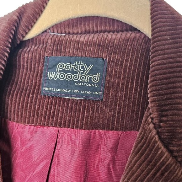 Patty Woodard Vintage Burgundy Corduroy Blazer Jacket With Notched Lapels‎ M - Picture 3 of 10